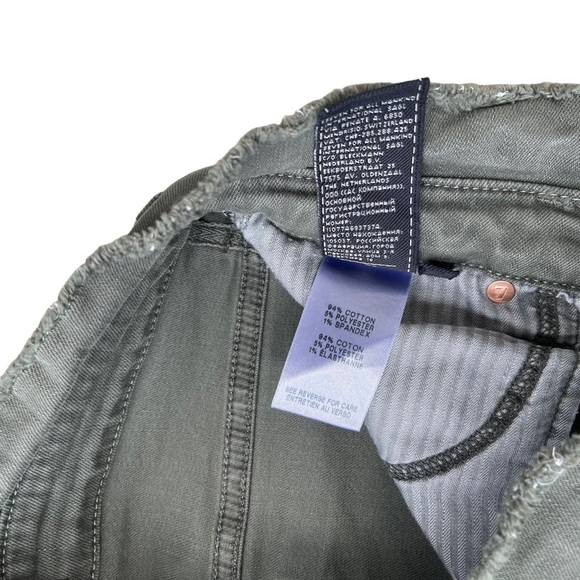 7 For All Mankind Women’s Green Denim High Waisted Skinny Jeans - Picture 6 of 9